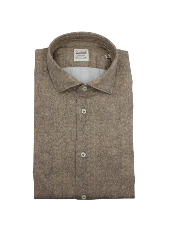 ALEXINGH - Camicia flanella colore fango