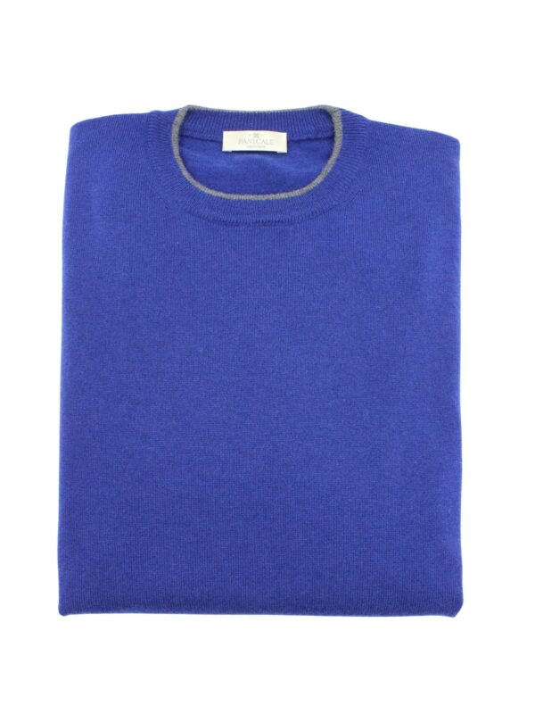 PANICALE - Pullover lana e Cashmere colore blu elettrico